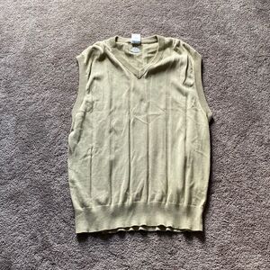 Adidas Tan Cotton V-Neck Sweater Vest SIZE XL